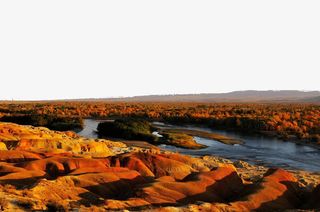 新疆旅游五彩滩免抠