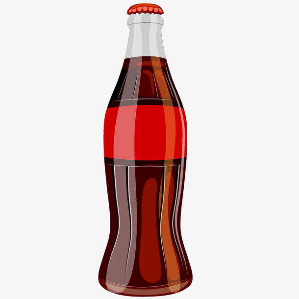 手绘卡通可口可乐饮料瓶免抠
