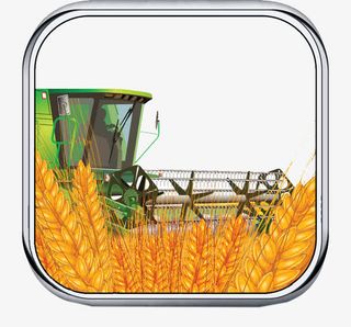 机械收割麦子图标免抠