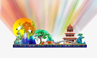 中国风中秋灯素材背景