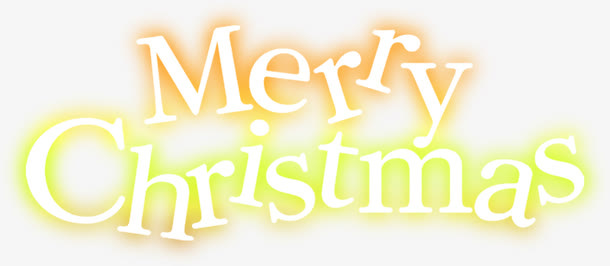 橙色黄色的渐变文字效果圣诞节快乐免抠