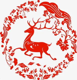 剪纸圣诞鹿图片素材免抠 剪纸圣诞鹿图片素材免抠