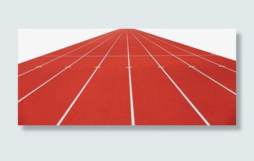 手绘红色跑道免抠