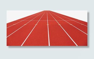 手绘红色跑道免抠