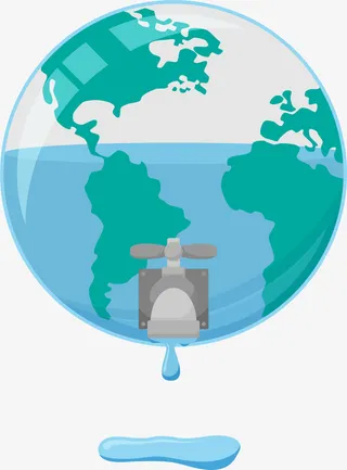 蓝色创意玻璃地球免抠