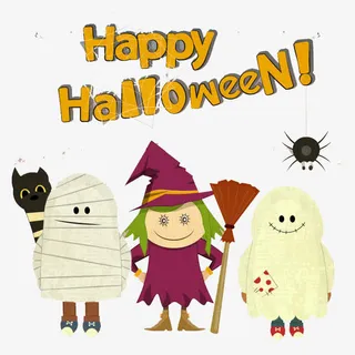 童趣万圣节海报矢量素材免抠