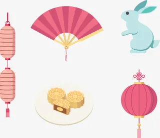 各种矢量中秋节装饰免抠