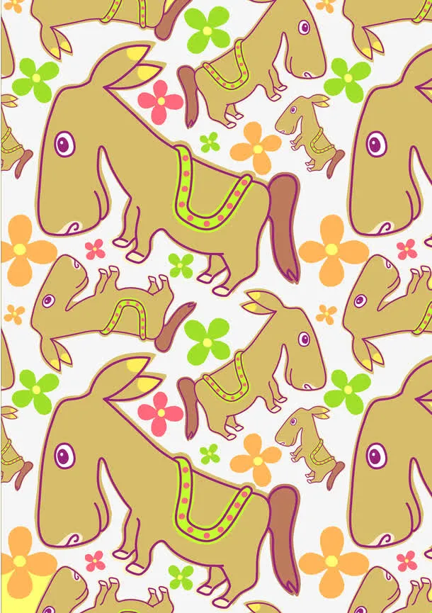 可爱小马装饰背景纹理