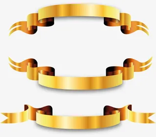 矢量手绘金色标签免抠