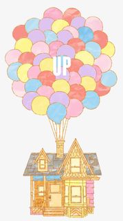 简约可爱彩色飞屋图形免抠