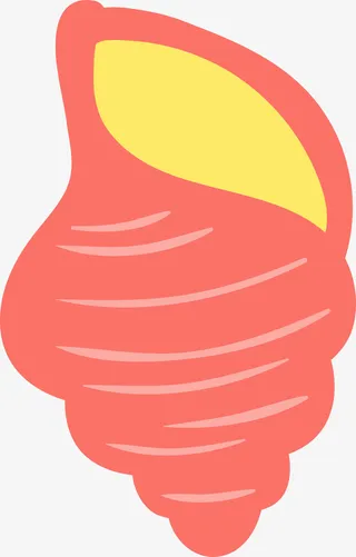 夏日沙滩海螺手绘免抠