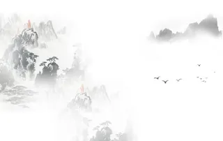 中国风传统国画水墨山水背景素材高清