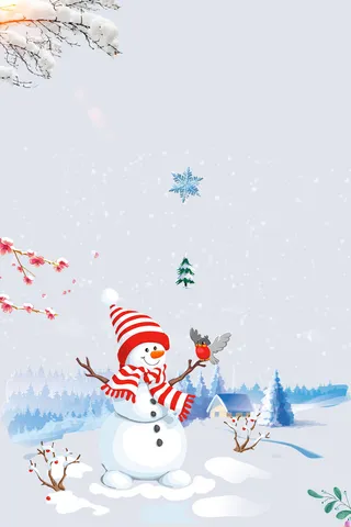 卡通雪人简约banner高清