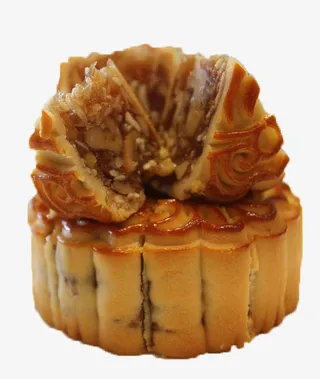 实拍的中秋节五仁月饼免抠