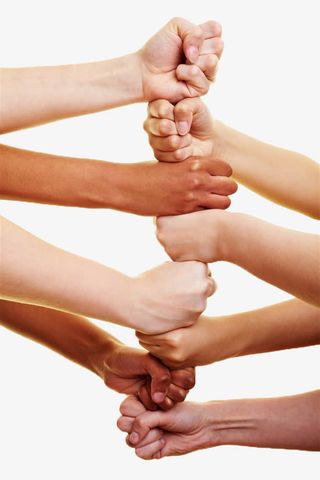 团队合作拳头手势高清图片免抠