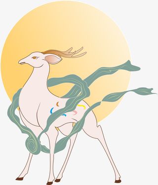 国潮九色鹿免扣免抠