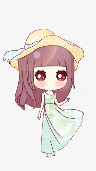 卡通手绘小萝莉免抠