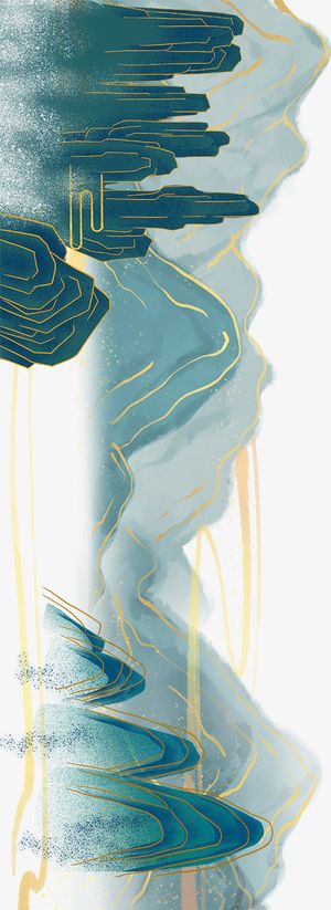 中国风 山水 插画 抠图免抠