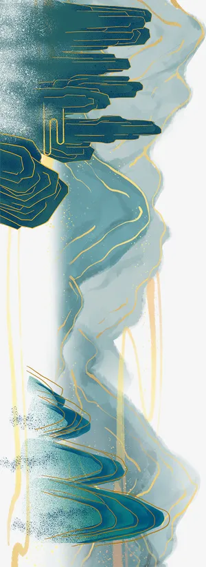 中国风 山水 插画 抠图免抠