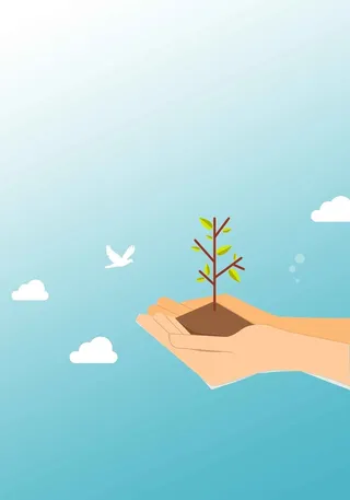 植树节绿色卡通简约清新背景高清