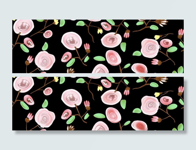 花卉植物底纹黑背景高清