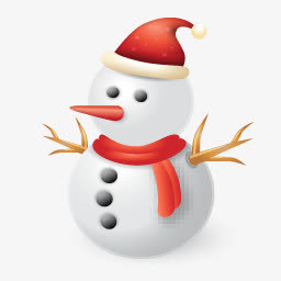 带着红帽卡通小雪人免抠