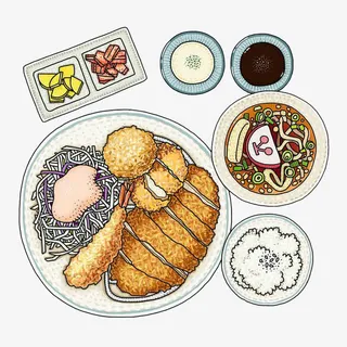 炸鸡面小菜免抠