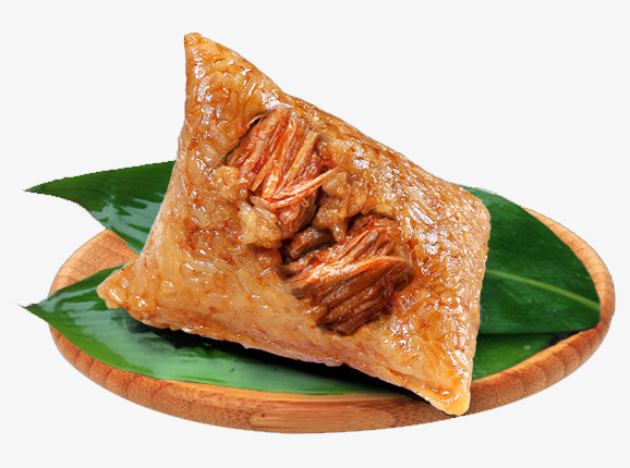 黑猪肉粽微距特写免抠