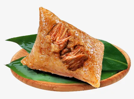 黑猪肉粽微距特写免抠