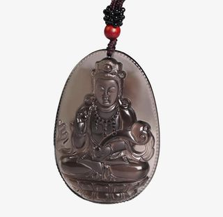 黑曜石如意观音款项坠免抠