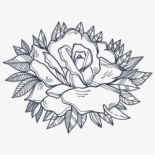 手绘大花朵免抠