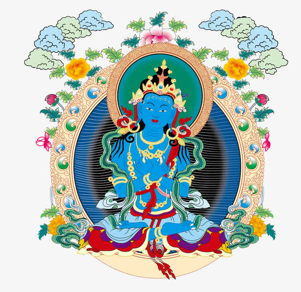 唐卡法身金刚持矢量图免抠