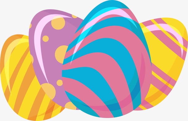 复活节一堆卡通彩蛋免抠