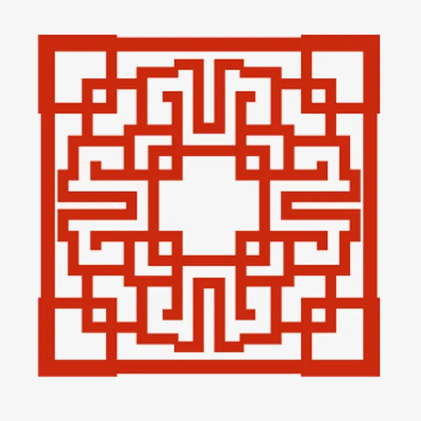 红色复杂格子免抠