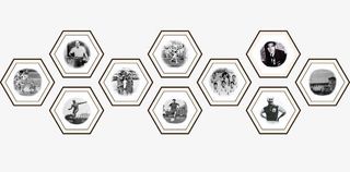 六边形相框免抠