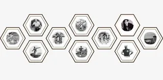 六边形相框免抠