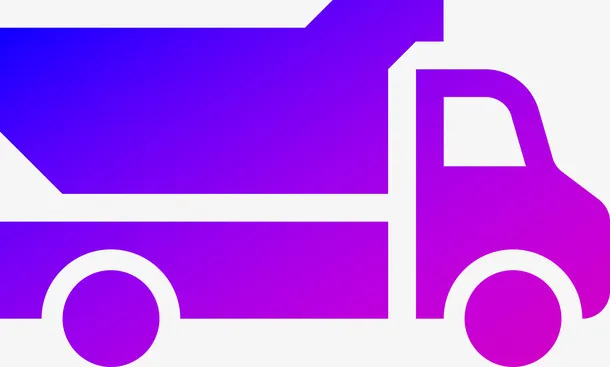 蓝紫色，渐变，翻斗车，矢量，放大，方便免抠