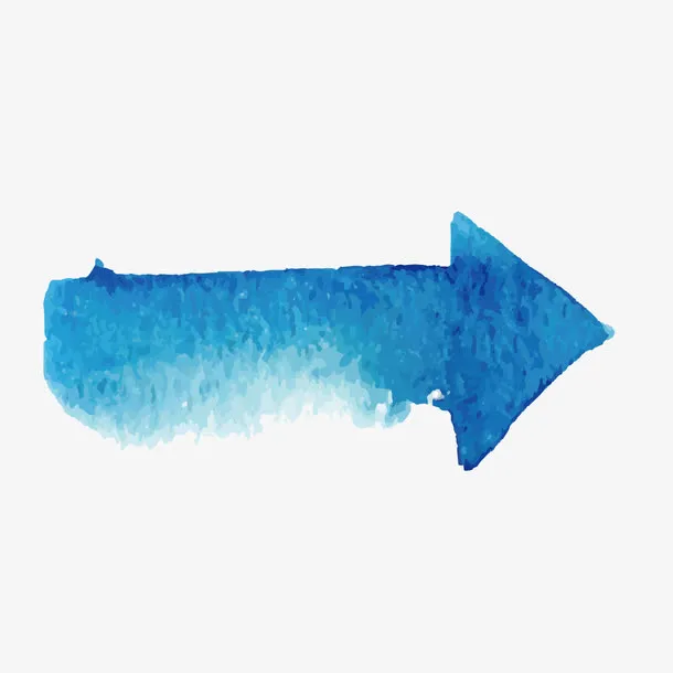 蓝色水彩箭头免抠