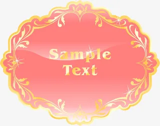 粉色渐变花边欧式图标免抠