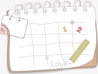 卡通可爱手绘日历免抠