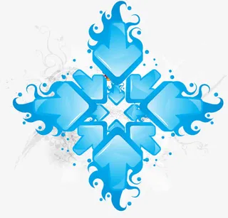 现代蓝色几何箭头矢量图免抠