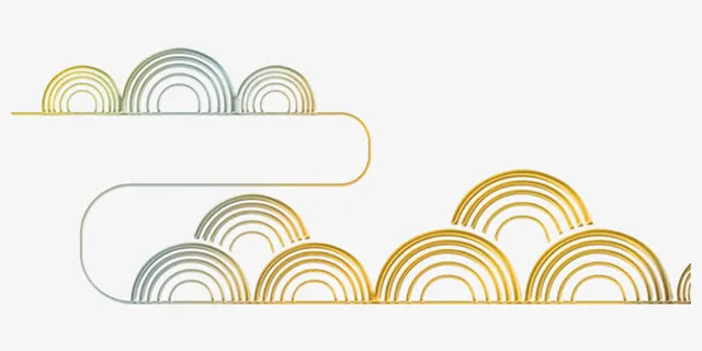 渐变云朵装饰免抠