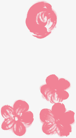中秋节粉色水彩花免抠
