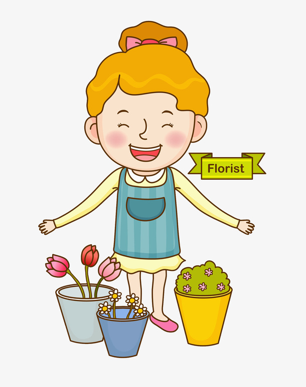 花卉里的女人插图免抠