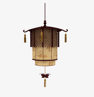 古风褐色灯笼免抠