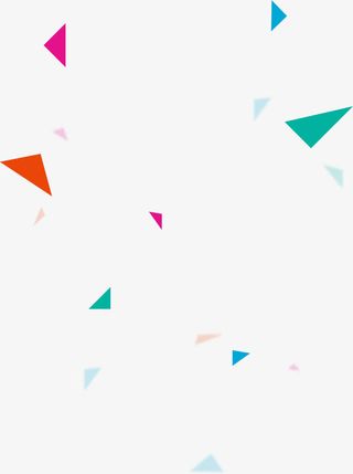 三角形彩色飘落卡通背景免抠