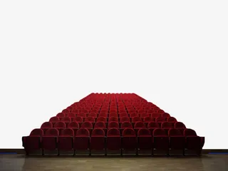 红色礼堂看台坐椅免抠