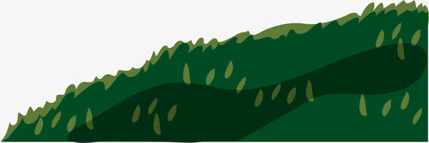 矢量绿色山坡免抠
