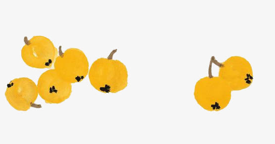 手绘黄色枇杷免抠