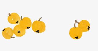 手绘黄色枇杷免抠